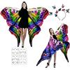 ITJMRJP Costume Farfalla Donna Ali Farfalla Costume Bifacciali Vestito Farfalla Donna Mantello di Ali Farfalla Adulti Costume Farfalla Scialle Adulti per Feste Cosplay Halloween Carnevale
