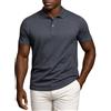 Leif Nelson Polo da uomo slim fit, 100% cotone, a maniche corte, taglio aderente, casual, da lavoro, estiva, antracite., M