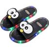 Ginwrek Pantofole estive da donna scarpe luminose attivate dal movimento con simpatici occhi da cartone animato ciabatte antiscivolo per interni ed esterni per adulti nere L