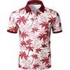 AIOIDI Polo da Uomo con Stampa Albero di Cocco a Maniche Corte Top da Vacanza Hawaiane