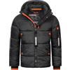 Geographical Norway Men's Quilted Winter Jacket - Lined Warm Anorak - Outdoor Ski Snowboard Jacket for Winter/Autumn in Bundle with UD Beanie, Y Calix Black, XXL