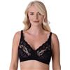 Camille Reggiseno da donna in morbido pizzo senza ferretto, nero, Nero , 7D