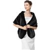 BEAUTELICATE Scialle Stola Donna Pelliccia Scialli Sciarpa Coprispalle Elegante per Matrimonio Invernale Cerimonia Sposa Damigella (Aggiornato - Nero,Taglia unica)