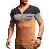 Leif Nelson Maglietta Estiva da Uomo con Scollo a V (Camel, Taglia M) - Magliette Moda V-Neck Cotone - Basic Uomo Manica Corta - T-Shirt Uomo