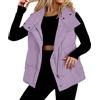 Fulidngzg Piumino Donna Invernale 100 Grammi in D'Oca Senza Maniche con Collo Revers Gilet Leggero Trapuntato Sportivo Piumini Smanicato Elegante Casual Giacca Primaverile Imbottito per Case Sportiva,Viola,XXL