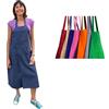 Potters Warehouse Potters Split Leg Grembiule 8 colori cotone con una tracolla regolabile e 2 tasche, denim, Adjustable for most sizes