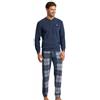 Il Granchio Pigiama Uomo Invernale in Caldo Jacquard - Pigiama Uomo Felpato - Pigiama Uomo Invernale Felpato Effetto Lana (2076 Jeans, XXL)