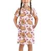 teeinprint Camicia da notte estiva a maniche corte pigiama per bambini carino girocollo camicia da notte 5-14 anni, Capibara Fragola, 9-10