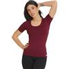 FGM04 Donna - T-Shirt Miss (IT, Testo, M, L, Regular, Regular, Standard, Merlot)