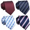 Rosiika Rossika - Confezione da 4 o 6 cravatte da uomo, classiche, a quadri, in tessuto jacquard, Blu & Navy Rosa & Vino Rosso & Grigio Scuro, Taglia unica