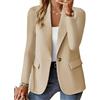 Generico Blazer da Donna per Lavoro Casual, Blazer Aperto sul Davanti a Maniche Lunghe (Apricot,L)