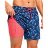 HLVEXH Costume da Bagno Uomo con Slip Interno in Rete e Tre Tasche | Pantaloncini da spiaggia da uomo con fodera in rete per spiaggia e piscina con tessuto leggero, elastico in vita e pratiche