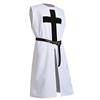 BLESSUME Cavaliere Tunica Medievale Costume da Crociato Cavaliere Templare Carnevale LARP Cospaly (Bianca 2)
