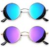 Joopin Occhiali da Sole Polarizzati Rotondi Vintage Uomo Donna 2 Paia | Retro Piccoli Tondi Montatura Metallo Sottile Specchio Occhiali Protezione UV400