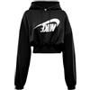 Nike Felpa con Cappuccio da Donna W NSW OS FLC Crop PO HDY Dance, Nero (Vela), S
