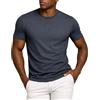 Leif Nelson Maglietta da uomo girocollo in 100% cotone Slim Fit, antracite., XL
