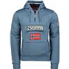 Geographical Norway Gymclass Men - Felpa Uomo con Cappuccio Tasca A Canguro Zip - Felpe Pullover Hoody Neve A Maniche Lunghe - Abito Ideale Primavera Estate Autunno Inverno (Blu Petrolio XXL)