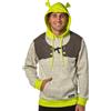 Bioworld Shrek - Felpa con cappuccio e orecchie di tromba 3D sul cappuccio, Marrone, X-Large