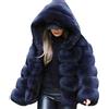 YAOTT Donna Casuale Morbido Giacca con Cappuccio in Pelliccia Sintetica Ecologica di Volpe Cappotto Corto Cardigan a Manica Lunga Capispalla Caldi e Soffici Top in Pile
