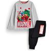 Marvel Avengers Bambino Pigiama | Pigiami grafici Grigi e Neri da Supereroe a Maniche Lunghe a Gamba Lunga | Regalo di Articoli per la Pigiameria