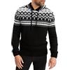 Leif Nelson - Maglione norvegese da uomo. con cappuccio, Nero , M