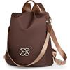 Generic Zaino antifurto, borsa da petto, da donna, antifurto, grande, casual, leggero, da donna, borsa per bottiglia d'acqua potabile, borsa per pendolari, Marrone, Refer to description