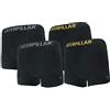 Caterpillar Set di 4 Boxer da Uomo, in Cotone di Alta qualità, Colore Nero, L