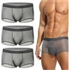Generisch Niksy - Boxer da uomo, in seta di ghiaccio ultra sottile, trasparente, traspirante, rinfrescante, trasparente, 3 grigio, XL