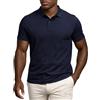Leif Nelson Polo da uomo slim fit, 100% cotone, a maniche corte, taglio aderente, casual, da lavoro, estiva, Blu, XXL