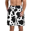 Uusnwaa Pantaloncini da spiaggia da uomo con stampa casual, pantaloncini estivi ad asciugatura rapida con elastico in vita, coulisse/fodera in rete traspirante, bianco, XL