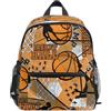 HMZXZ Mini zaino per bambini per ragazze ragazzi astratto basket moderno zaini per bambini basket arancione scuola bag, Multi, M