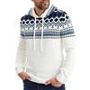 Leif Nelson - Maglione norvegese da uomo. con cappuccio, bianco, XXL