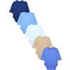 TupTam Body Neonato - Body Neonato 0-3 Mesi 5 Pezzi, Body Bambino Cotone 100%, Apertura Frontale, Unisex, Ragazzo 6, 68