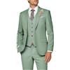 Wangyue Abito da Uomo 3 Pezzi Slim Fit per Uomo Formale Abito da Lavoro Matrimonio Sposo Ballo Smoking Cena Festa, Verde Salvia., M