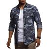 Leif Nelson Camicia da Uomo Maniche Lunga Slim Fit LN-3850 Blu Small