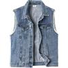 Yukirtiq Gilet di Jeans da Uomo Estivo Vintage Gilet Strappato Smanicato Biker Giubbotto Jeans Senza Maniche