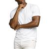 Leif Nelson LN8314 - Maglietta estiva a maniche corte da uomo, girocollo, slim fit, in cotone, colore bianco e nero, bianco, XL