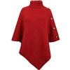 TBSCWYF Poncho Donna Invernale Mantella Donna Poncio Invernali Caldo Elegante con Frange a Collo Alto con Maniche Bottoni Poncho da Donna con Apertura sul Davanti Scialle a Mantella con Frange