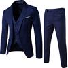 PAIDAXING Completi da Uomo, Abito da Uomo Slim 2 Pezzi, Abito da Cerimonia, Giacca, Gilet e Pantaloni da Uomo, Abito da Pioggia