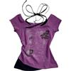 MANGMAO Emo Grunge Shirt Donne Tees Grafica Bambino Y2k Crop Top Alt Vestiti Falso Due Pezzi Manica Corta Vintage T Shirt