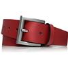 almela | Cintura uomo e donna | Vera Pelle | Larghezza 4 cm | 40 mm | Cuoio | Unisex | Cinturino - Cinghia | leather belt, Rosso - 40mm, 120