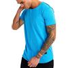 Leif Nelson - Maglietta estiva da uomo, scollo a girocollo, Slim Fit, in cotone, maglietta da uomo, girocollo, felpa con cappuccio a maniche corte LN6288 turchese S
