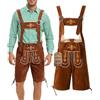 Adisno Lederhosen,Lederhosen Oktoberfest,Lederhose Uomo,Pantaloni Oktoberfest Uomo,Marrone, Ricamato, Materiale Flanella (54)