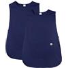 JONATHAN UNIFORM Set da 2 Pezzi Unisex Grembiule da Lavoro 2-3 Tasche | Grembiule Maestra Asilo Cucina Estetista, Casacca Sanitaria Senza Maniche per Farmacia Clinica Veterinario