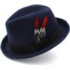 SLEDEZ Fedora Classica Cappello a Cuffia Caldo da Uomo e da Donna Cappello Jazz con Decorazione Classica in Piume retrò(Colour 5)