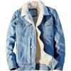 Juankrynord Giacca Invernale da Uomo Casual Spessa e Calda in Denim con Tasche Imbottita Vintage Trapuntata Giacca con Cappuccio Slim, Calda Fodera in Peluche Cappotto Parker