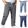 Generisch Baggy Jeans da uomo con elastico, in denim, a vita alta, elasticizzati, dritti, in denim, lunghi jeans
