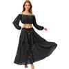 Baisdan Costume da donna per danza del ventre, top corto con gonna in chiffon per danza del ventre, abiti per carnevale