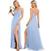 Ever-Pretty Vestito da Damigella Donna Elegante Tracolla Regolabile Senza Schienale con Spacco Chiffon Abito da Damigella ES0128B