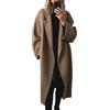 Generic Spolverino lungo da donna, cappotti da donna, trench lungo alla moda, cappotto con risvolto dentellato di colore puro casual con un bottone capispalla elegante cappotto da lavoro autunnale e invernale